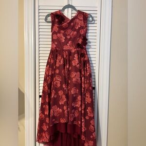 Joyfolie Floral Burgundy Dress Formal Gown